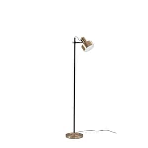 Kenroy Home Denton 50 in. Antique Brass Floor Lamp with Adjustable 