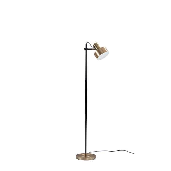 Clayton 56.5 in. Black Floor Lamp with Shade