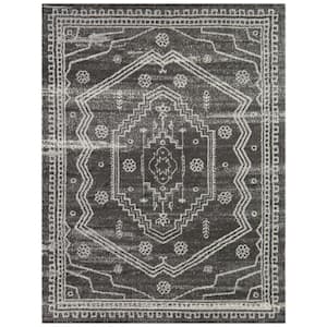 Lorena Charcoal 7 ft. 10 in. x 10 ft. Medallion Area Rug