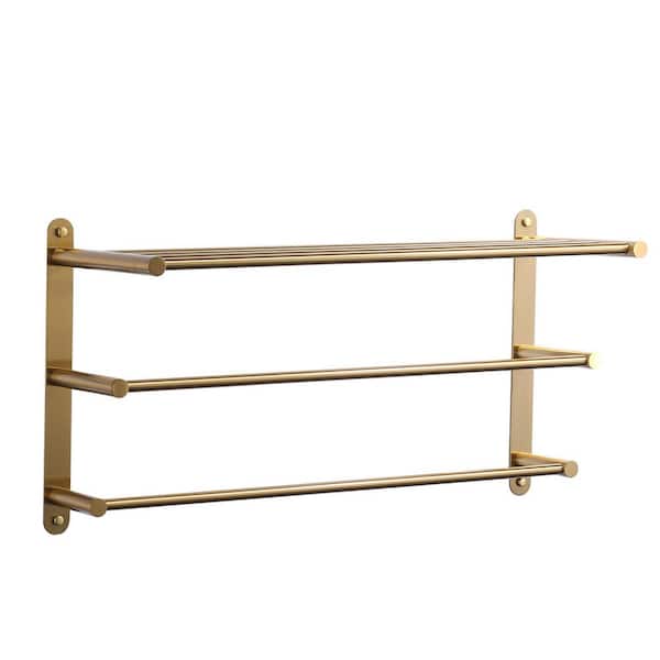 AVITAS 2-Towel Holders Wall mounted 24 in. Towel Rack in Gold