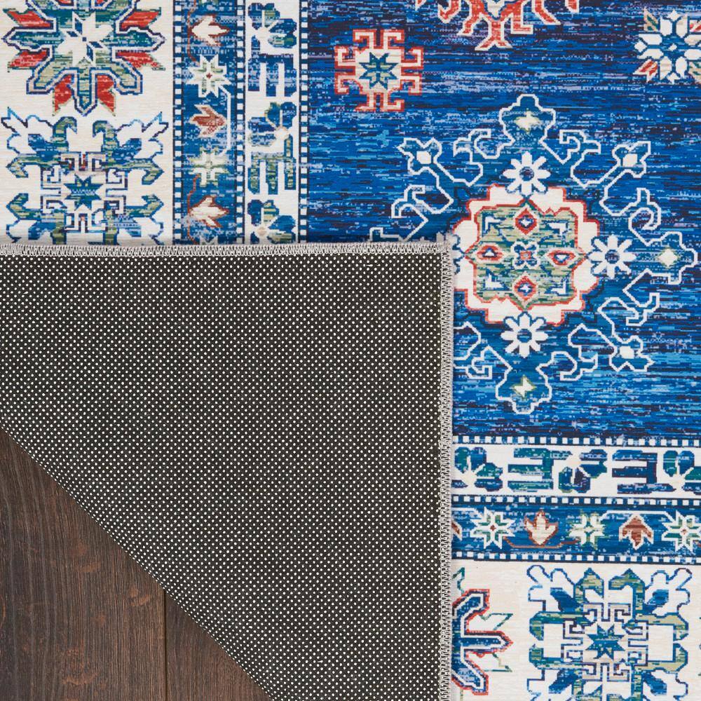 Fulton Vintage Blue Persian-Inspired 7'10" x 9'10" Non-Slip Flatweave Rug
