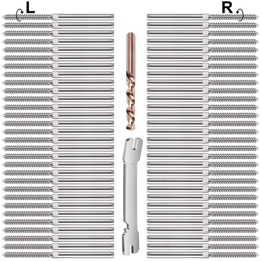 60 Pack 3/16 T316 Stainless Steel Deck Cable Railing Hardware Swage Lag Screws for Wood Posts 30 Pairs price history on PriceWatchPro