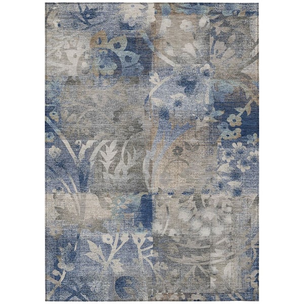 Chantille Machine Washable Indoor/Outdoor Abstract ACN2915 Navy 9 ft. x 12 ft. Area Rug
