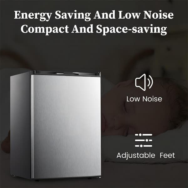 17.52 in W 2.1 cu. ft. Manual Defrost Chest Freezer in Stainless look Silver Garage Ready