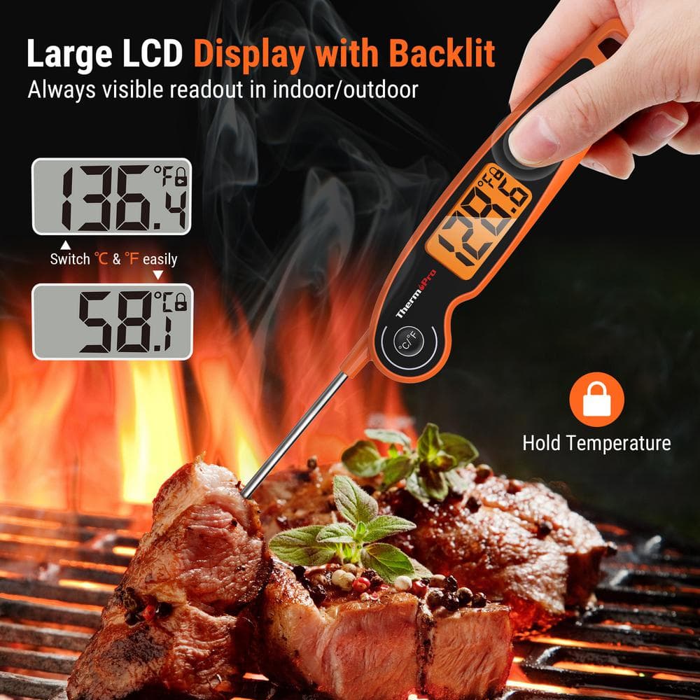 ThermoPro Orange Waterproof Digital Meat and Candy Thermometer