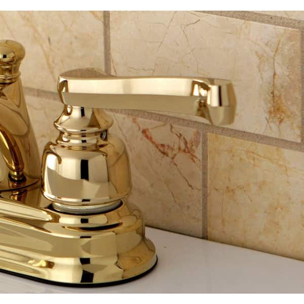 Kingston Brass KB621FL Royale 4-Inch Centerset Lavatory Faucet with Scroll Handle Polished Chrome 