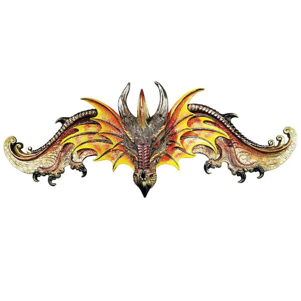 Design Toscano 11 in. x 27.5 in. The Dragon of Kingsbridge Manor Wall Pediment