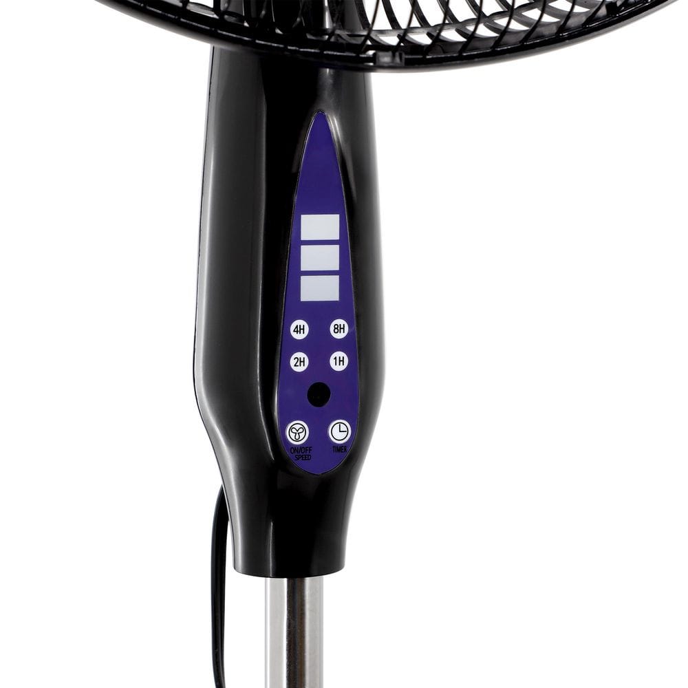 Vie Air 16 Inch Black Aluminum Remote Controlled Oscillating Pedestal Fan