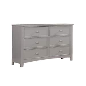 Gray 6-Drawer 48 in. Wide Dresser Without Mirror