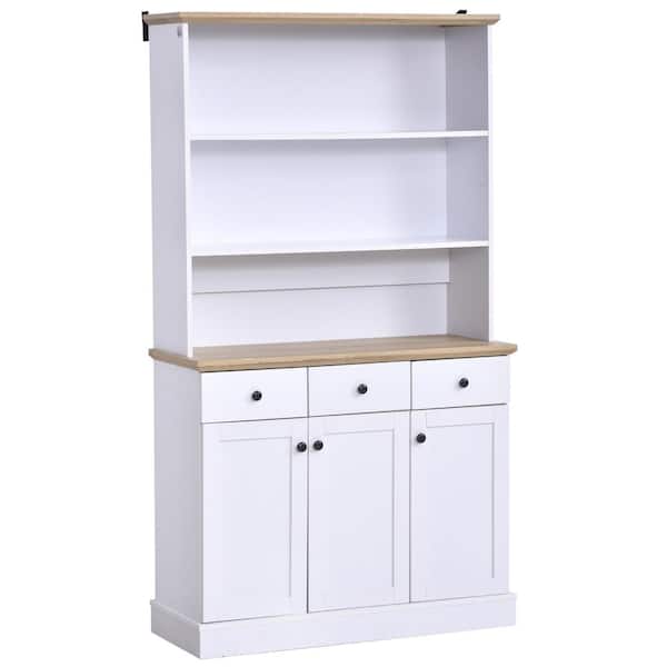 Homcom 71 In White Kitchen Pantry, Ready Assembled Welsh Dressers