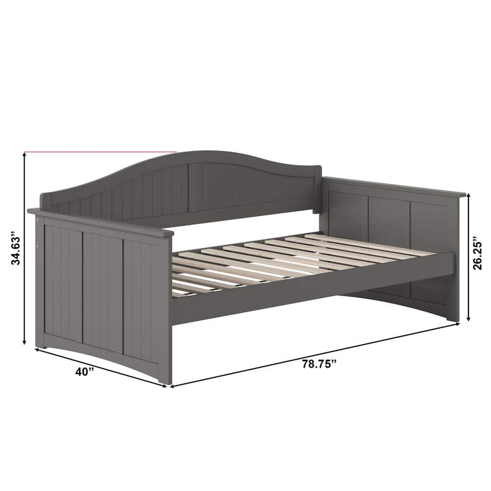 Nantucket Gray Twin Wood Daybed with Slats