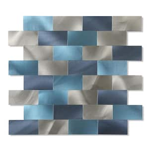 Blue Metal 12 in. x 12 in. x 0.16 in. Metal Peel and Stick Tile (5 sq. ft./5-Sheets)