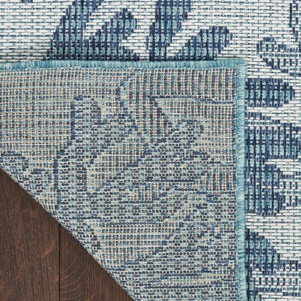 Nautical Coral Blue Synthetic Rectangular Area Rug 8' x 10'