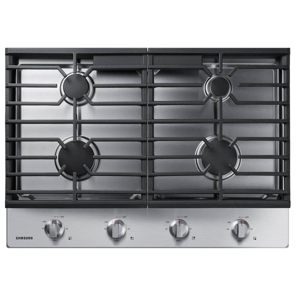 Samsung 30 in. Gas Cooktop in Stainless Steel with 4-Burners, Silver