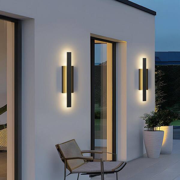 LamQee 30.75 in. Black Integrated LED Outdoor Hardwired Wall