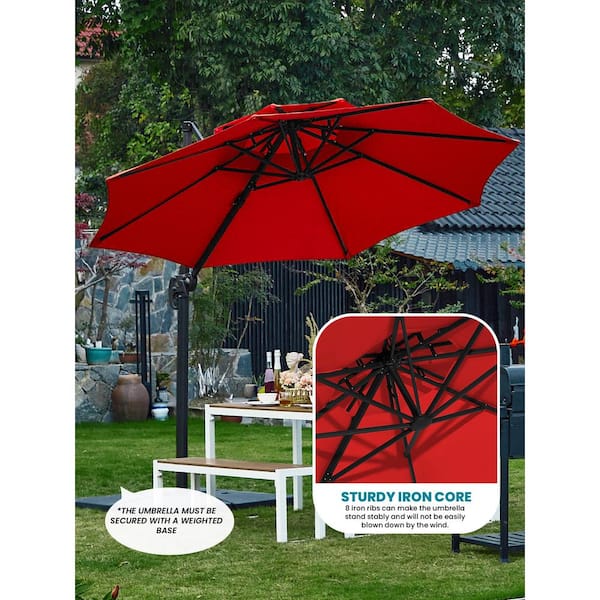 JEAREY 13 ft. Aluminum 360-Degree Rotation Cantilever Patio