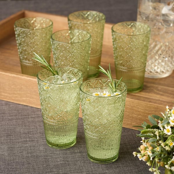 Certified International Victoria 22 oz. Green Acrylic Ice Tea