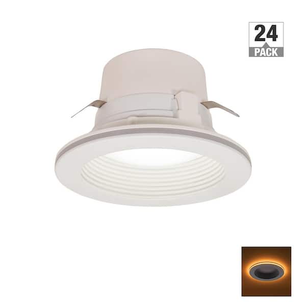 Commercial Electric 4 in. Adjustable CCT Retrofit Integrated LED Recessed Downlight Trim with Night Light 625LM Kitchen Lighting (24-Pack)