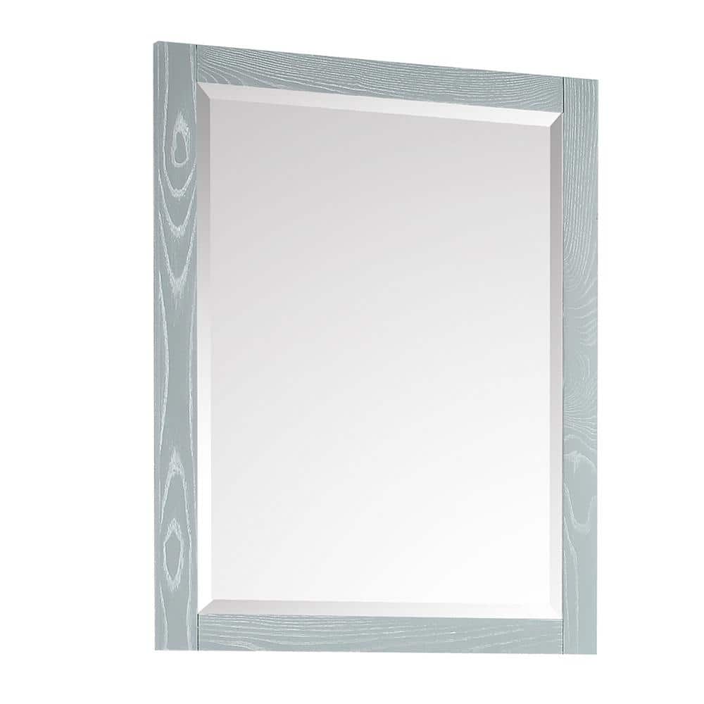 Contemporary Sea Salt Gray Wood Bathroom Vanity Mirror 32" x 24"
