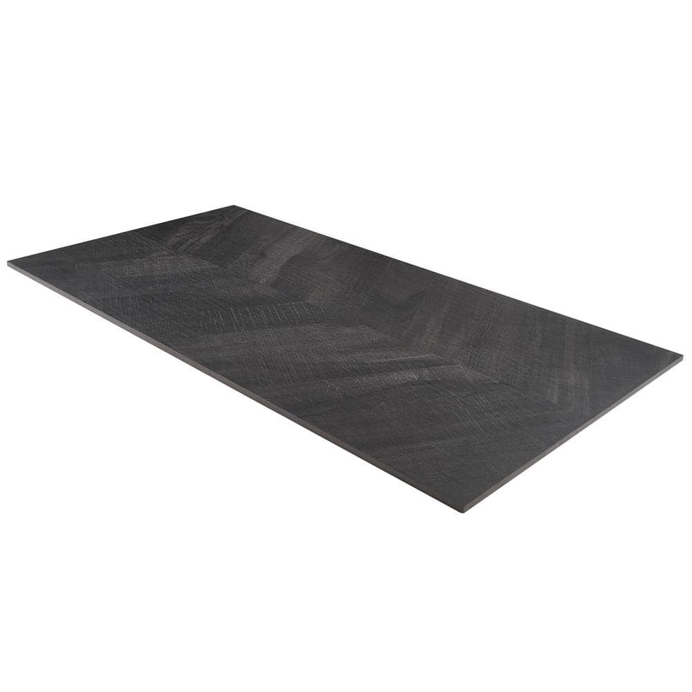 Auburn Chevron 24x48 Matte Black Porcelain Floor and Wall Tile