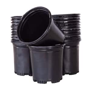 2.5 qt. 6.5 in. x 6.5 in. Black Plastic Nursery Pots (25-Pack)