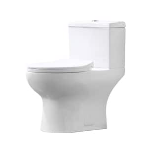 Beck 2-Piece 1/1.6 GPF Dual Flush Elongated Toilet in White, Seat Included