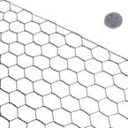 4 ft. x 150 ft. 16-Gauge Black PVC Coated Poultry Netting with 1.5 in. Mesh