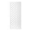AIOPOP HOME Modern Framed Herringbone Pattern 36 in. x 96 in. MDF Panel White Painted Sliding Barn Door with Hardware Kit MC2396X36W