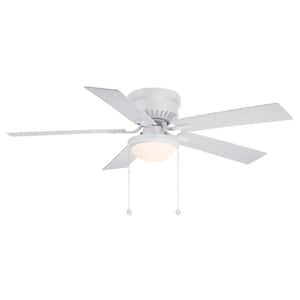 Hugger II 52 in. Indoor Matte White Low Profile Ceiling Fan with 2 LED Bulbs Included