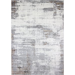 Carlyle Ivory/Grey 8 ft. x 10 ft. (7'6" x 9'6") Geometric Transitional Area Rug