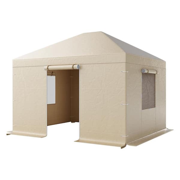 Winter Gazebo Cover for 10 x 12 ft., Weather-Resistant with Side Panels and Mesh Windows, Frame Not Included