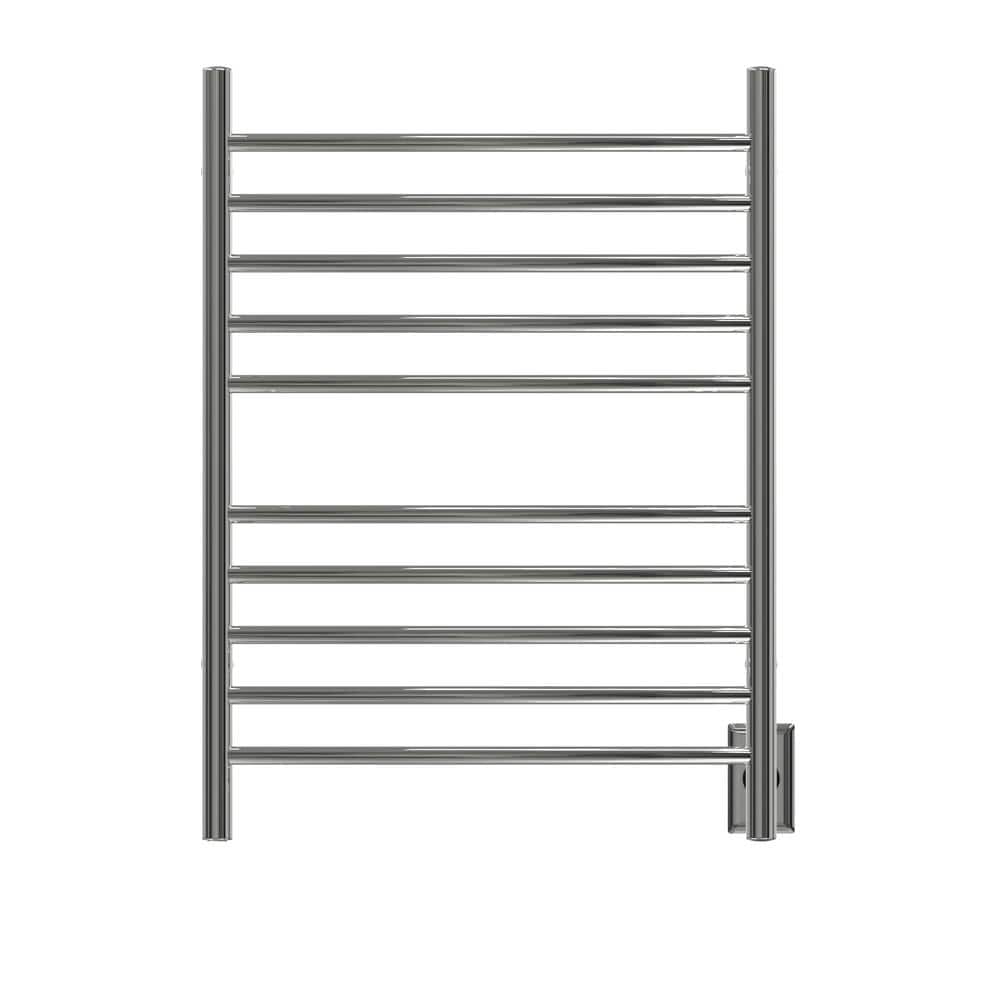 Polished Stainless Steel Curved 10-Bar Wall Mounted Towel Warmer