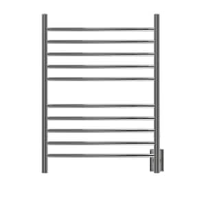 Radiant Curved 10-Bar Combo Plug-in and Hardwired Electric Towel Warmer in Polished Stainless Steel