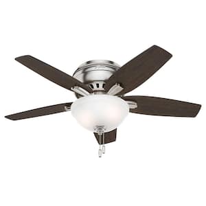 Newsome 42 in. Indoor Low Profile Brushed Nickel Ceiling Fan with Light Kit