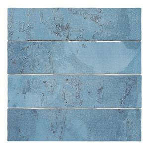 Splash Neptune Blue 3 in. x 12 in. Textured Look Subway Ceramic Wall Tile (4.85 sq. ft./Case)
