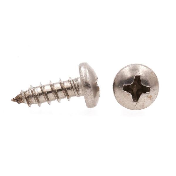 Quantity 100 Pieces By Fastenere Self-Tapping Phillips Drive #8 x 1/2 Pan Head Sheet Metal Screws Bright Finish Stainless Steel 18-8 Full Thread 