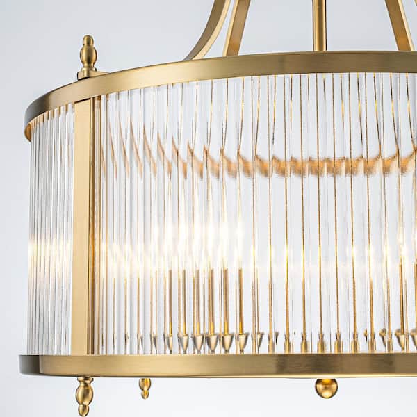Kost 5-Light 20 in. Ribbed Glass Brass Chandelier