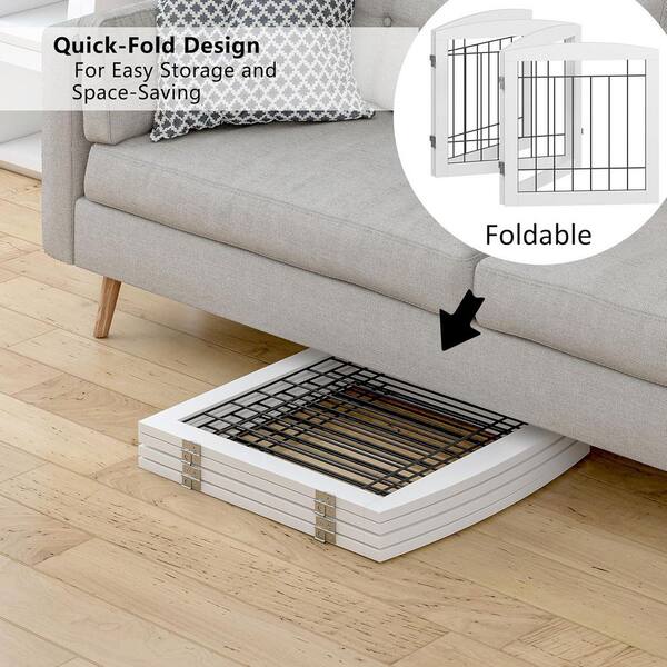 KIWDZFU Freestanding Foldable Indoor Dog Gate for Doorways and