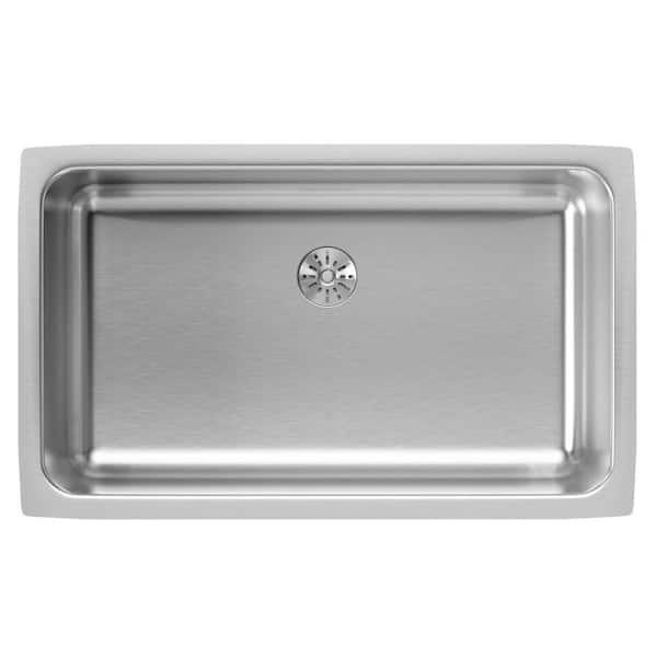 Lustertone Classic 31 in. Undermount Single Bowl 18-Gauge Stainless Steel Kitchen Sink w/ Accessories