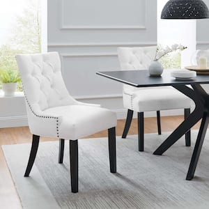Regent White Dining Side Chair Fabric Set of 2