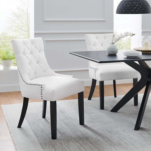 MODWAY Regent White Dining Side Chair Fabric Set of 2 EEI-2743-WHI-SET ...