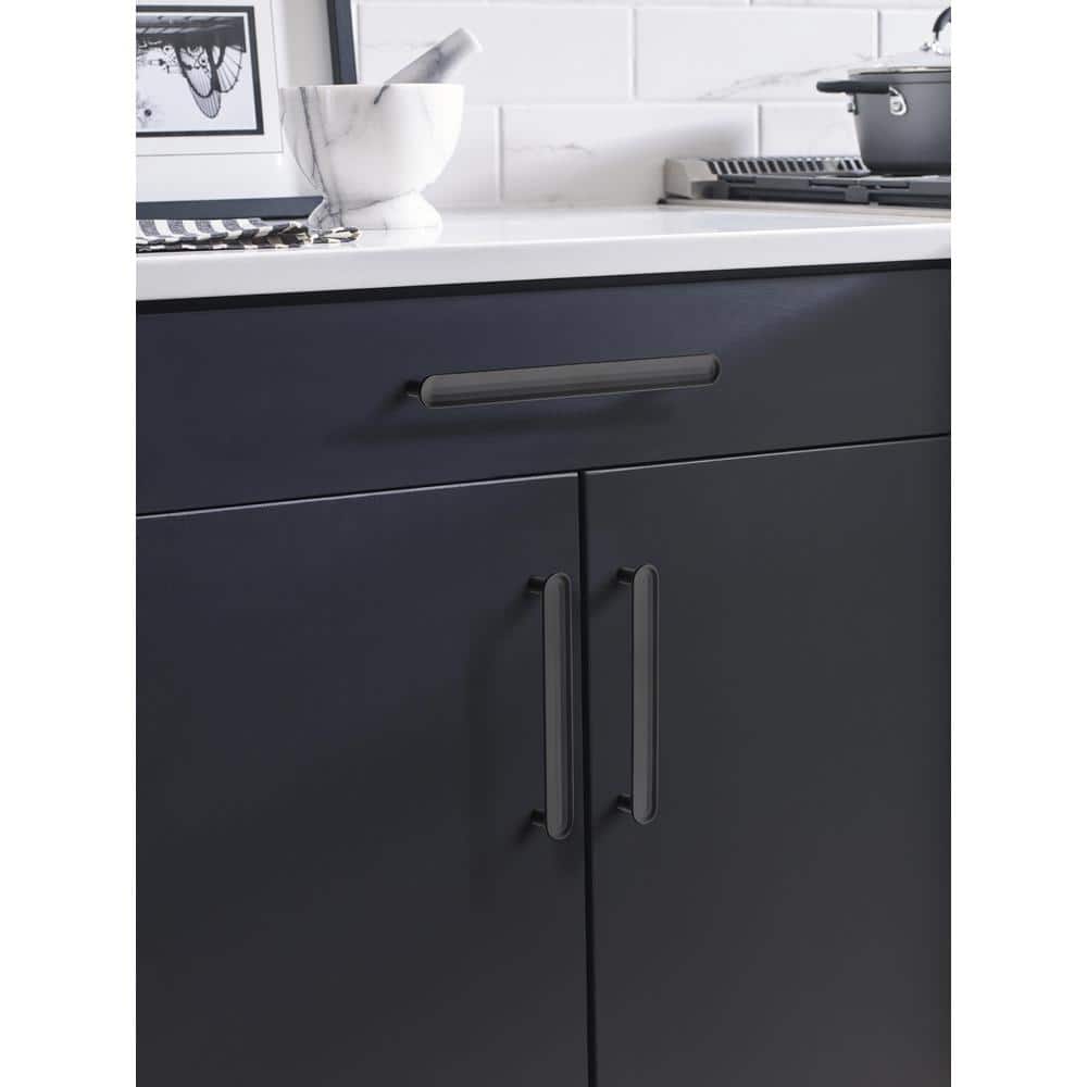 Matte Black Modern 8.25" Cabinet Bar Pull with Mounting Hardware