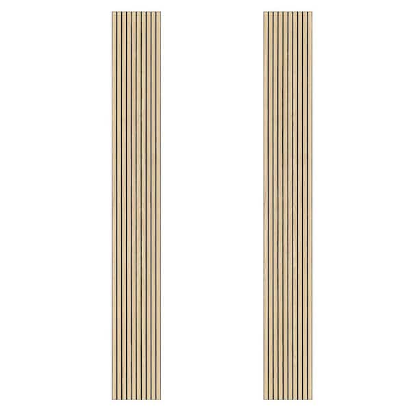0.2 in. x 1 ft. x 8 ft. Yellow Wood Slat Acoustic Panels 3D Decorative Wall Paneling Peel and Stick 2-Piece/16 sq. ft.