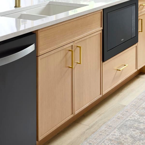 Leyton 36 in. W x 24 in. D x 34.5 in. H Ready to Assemble Plywood Slim Shaker Sink Base Kitchen Cabinet in White Oak