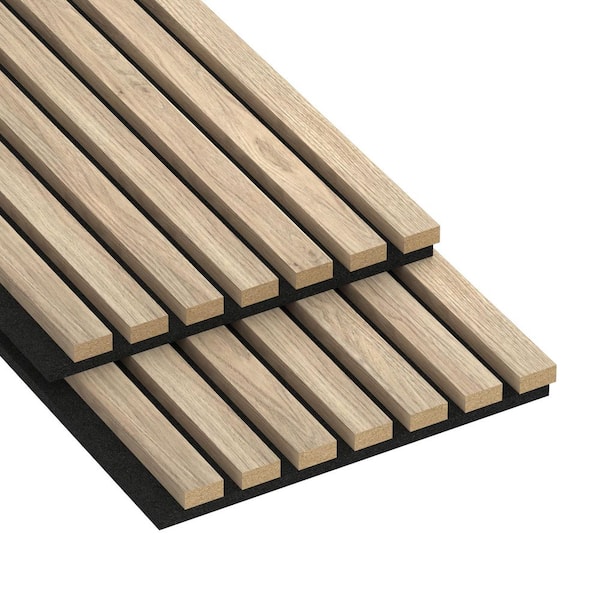 104.38 in. x 11.25 in x 0.875 in. Acoustic Vinyl 7 Grid Slat Wall Siding Board in Maple Color (Set of 2 Piece)