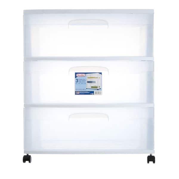 Sterilite Ultra 3 Drawer Cart Plastic Rolling Storage Container 2 Pack
