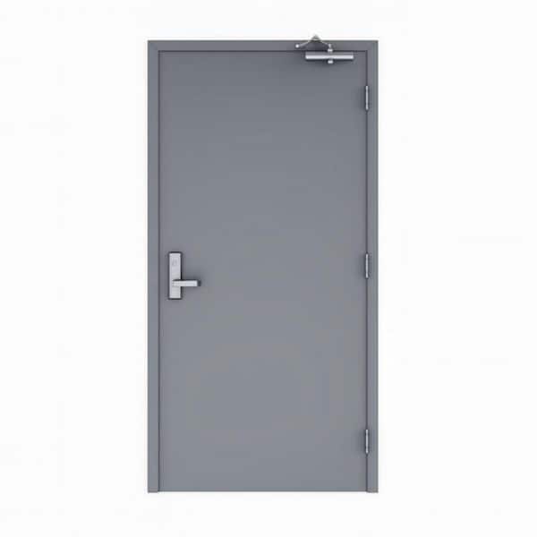 Flush Doors Series 36 in. x 84 in. Right-Handed Stainless Steel Finish Metal Commercial Door Kit w/ Frame and Hardware