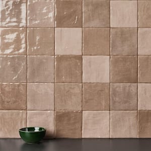 Kingston Taupe 3.93 in. x 3.93 in. Glazed Ceramic Wall Tile (5.38 sq. ft./Case)