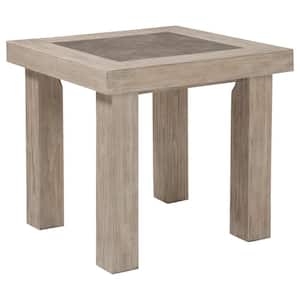 26 in. Brown Square Wood End Table with Grains