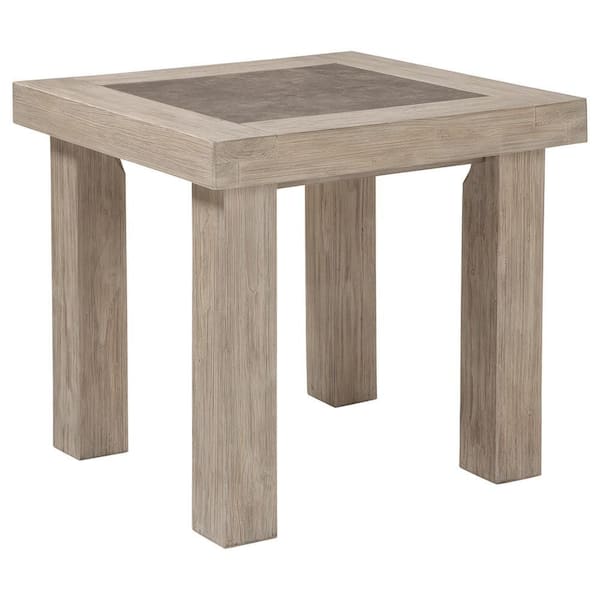 Benjara 26 in. Brown Square Wood End Table with Grains